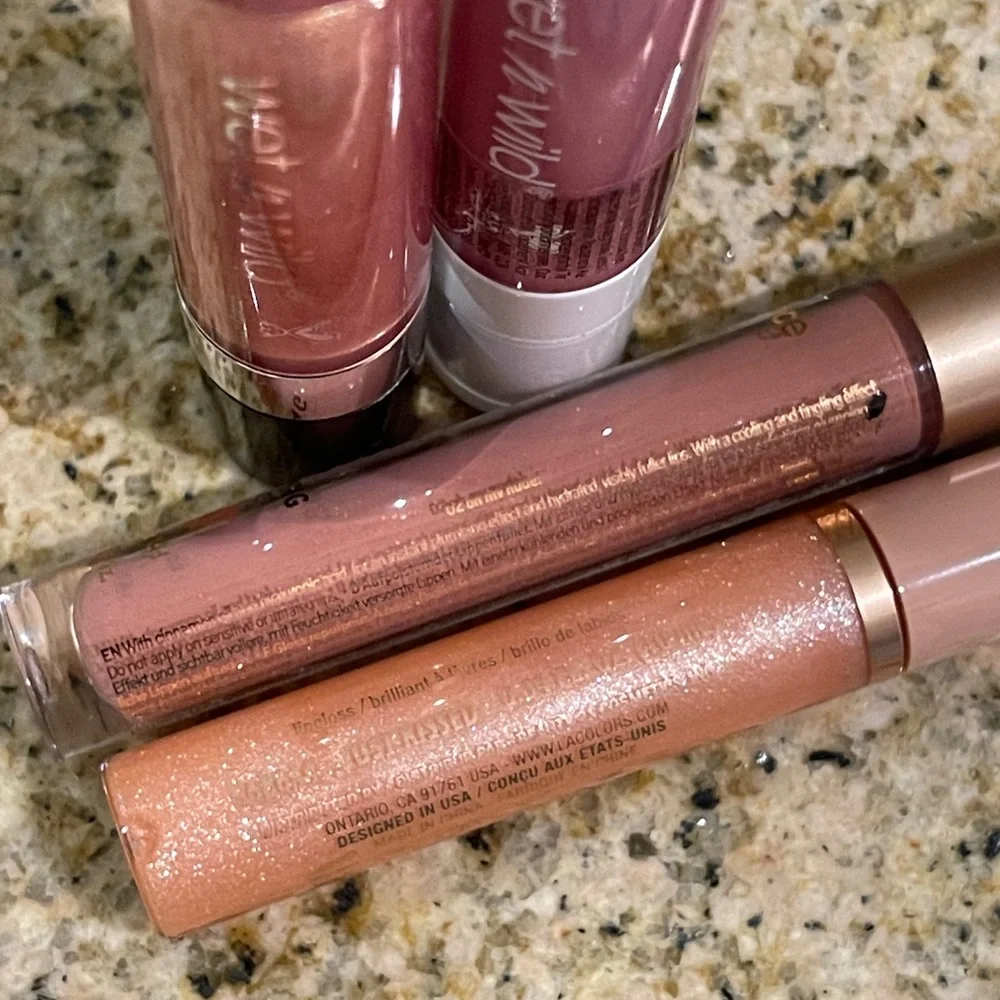 Wet n Wild Essence L.A. Colors Pink Nude Lipgloss Lip Gloss Bundle Lot of 4